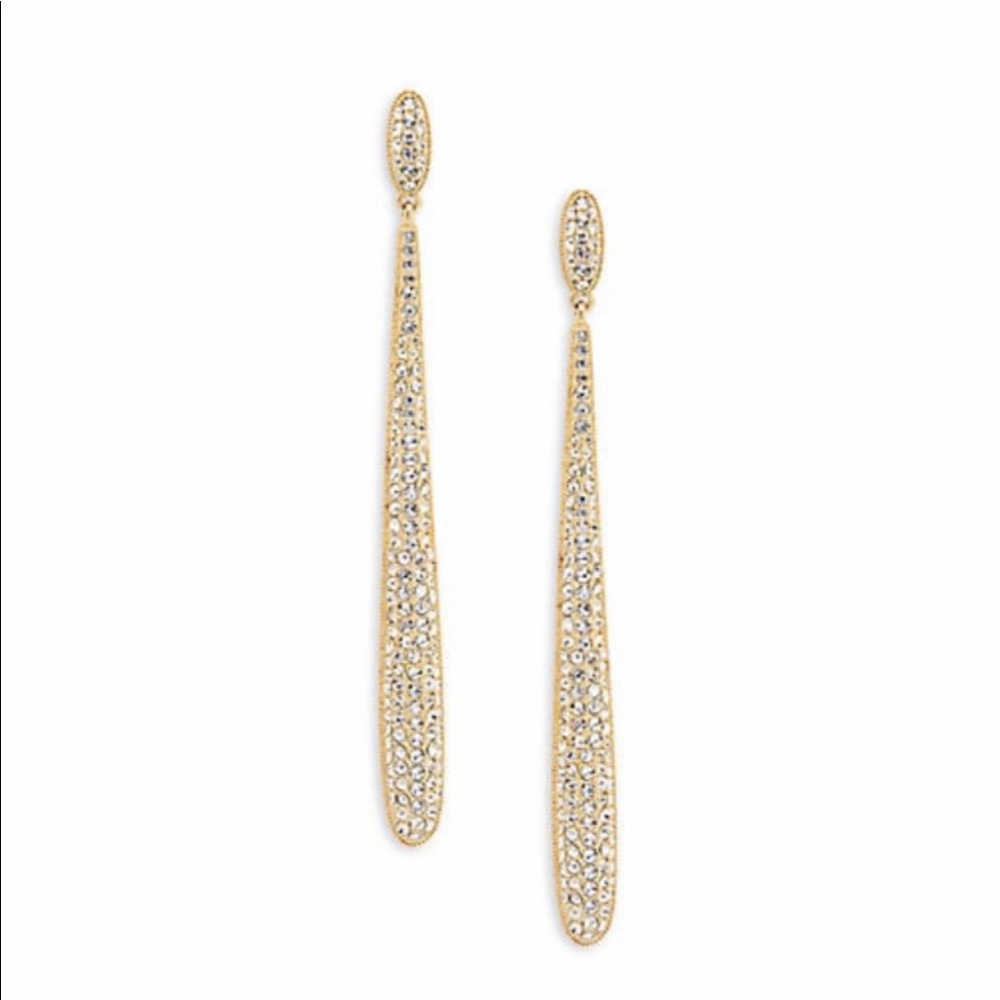 Adriana Orsini Gold crystal Long Earrings - New